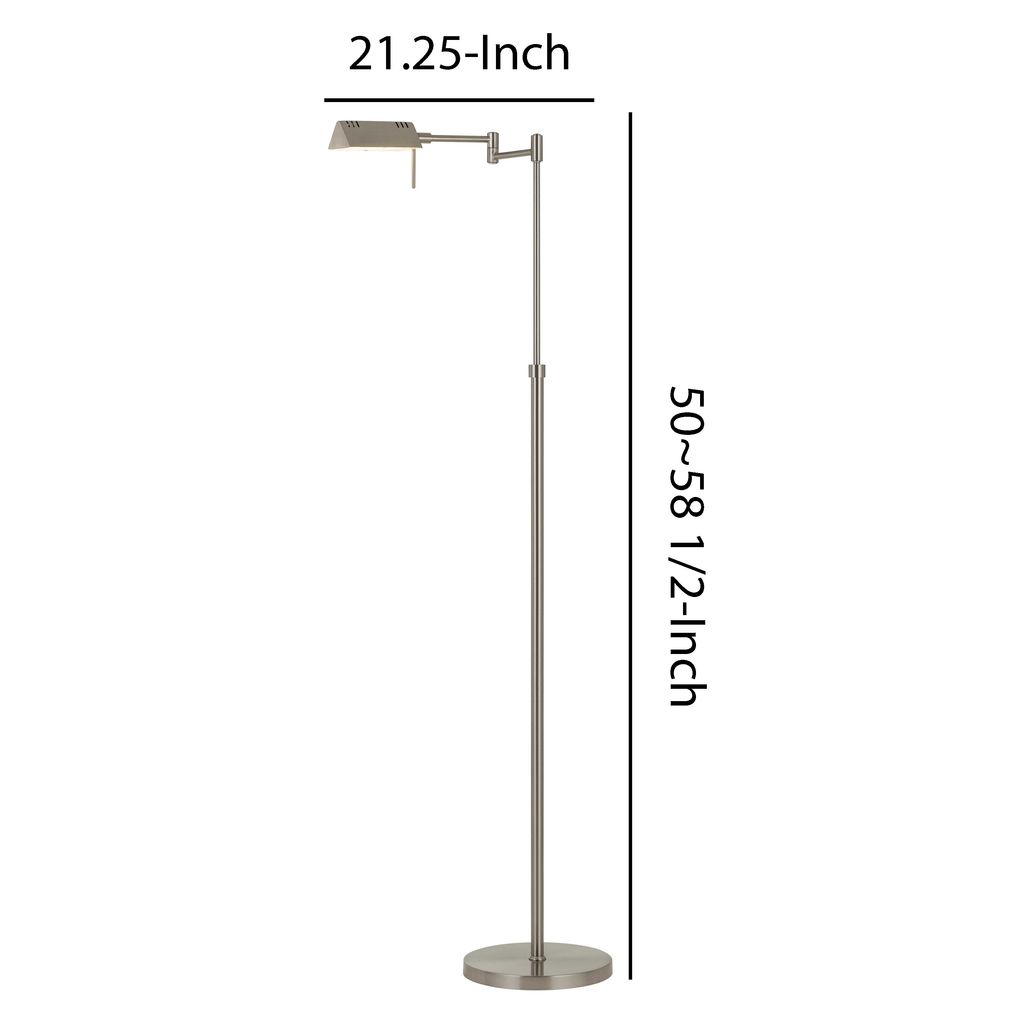 10W LED Adjustable Metal Floor Lamp with Swing Arm, Chrome - View 6