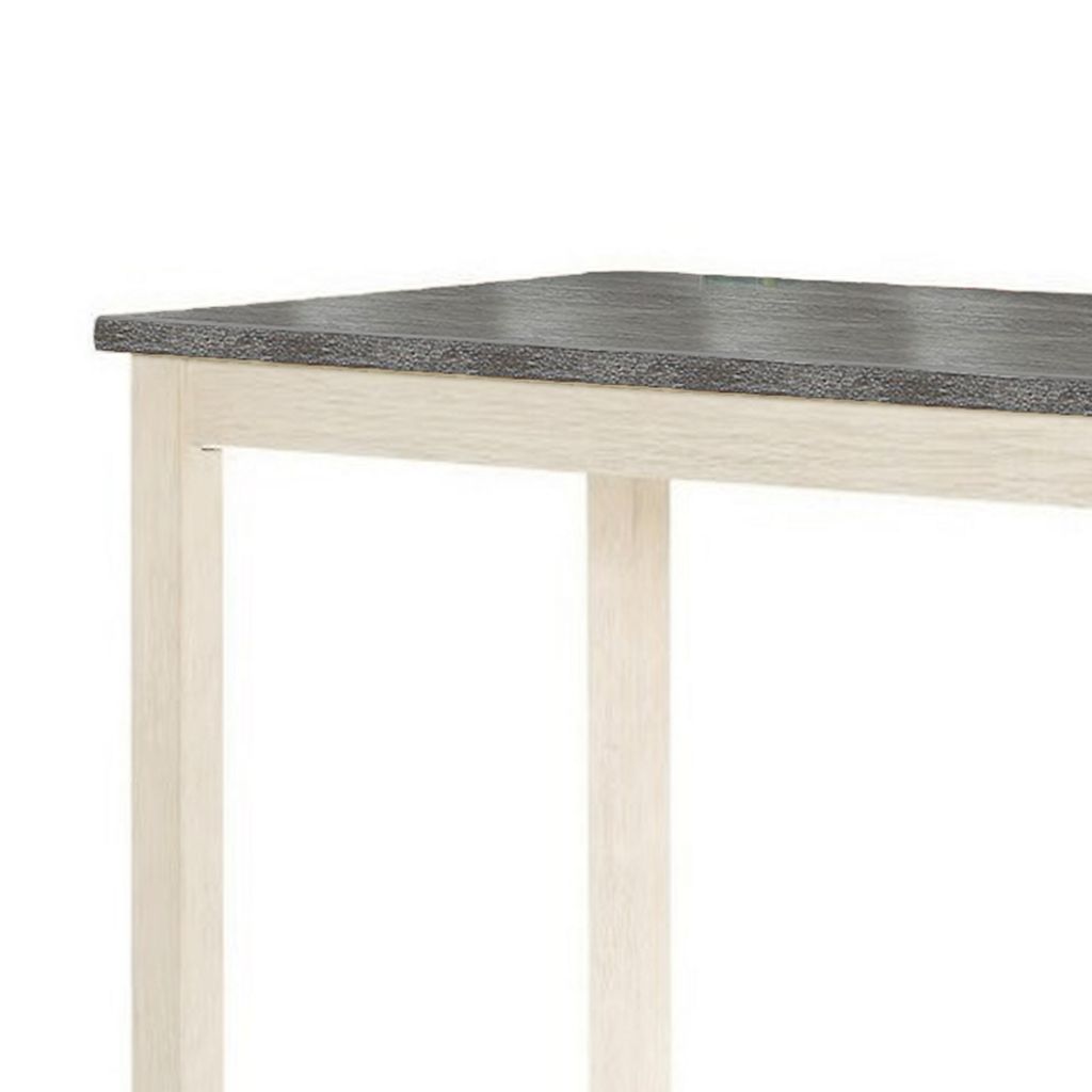 Joss 60 Inch Cottage Counter Height Table, 2 Tone Wood, Gray Top Cream Base - View 2