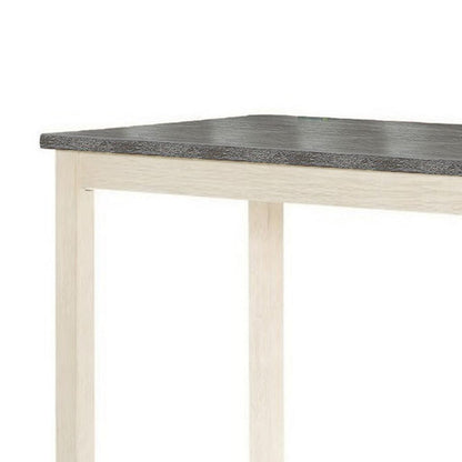 Joss 60 Inch Cottage Counter Height Table, 2 Tone Wood, Gray Top Cream Base - View 2