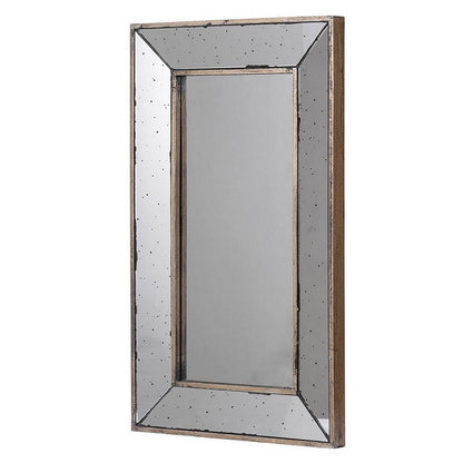 Filo 24 Inch Wall Mirror, Raised Tray Edges, Mirrored Rectangular Frame - View 2