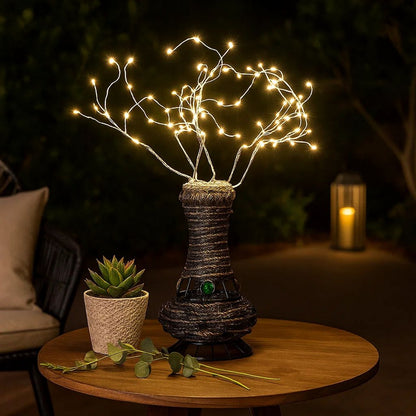 Tree Table Lamp with Aluminum Wire and Multiple LED, White - View 7