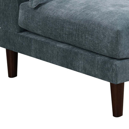 Rio 33 Inch Modular Armless Sofa Chair, Lumbar Cushion, Slate Blue Fabric - View 3