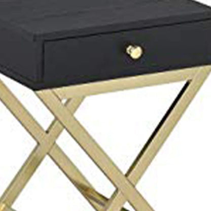 Stylish Side Table, Black & Gold - View 5