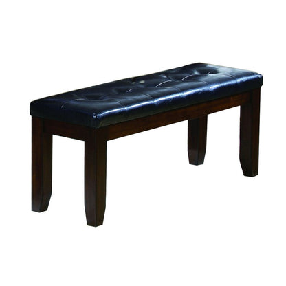 Impressive leather Tufted Upholstered Bench In Brown And Black - View 4