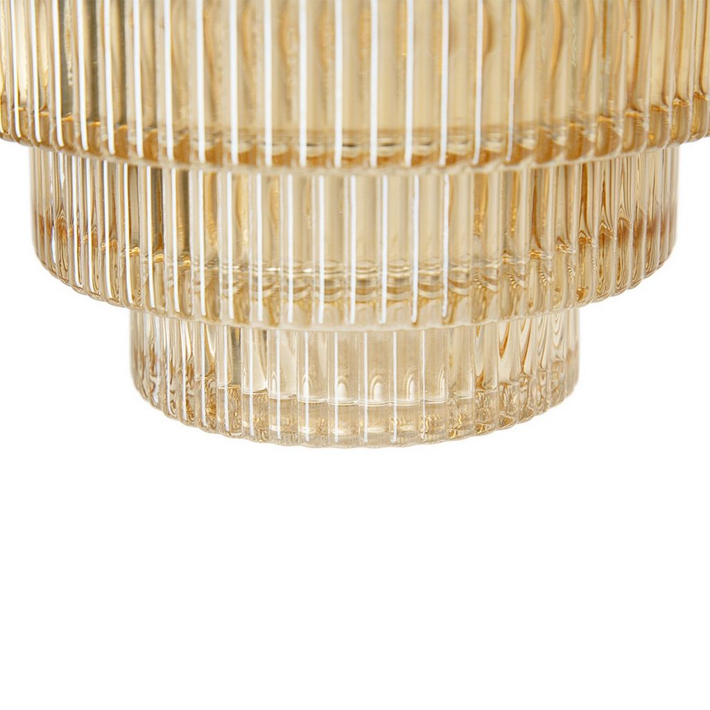 Rae Set of 2 Glass Vases, Geometric Round, Amber Yellow and Clear Finish - View 4