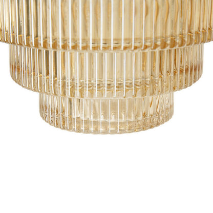 Rae Set of 2 Glass Vases, Geometric Round, Amber Yellow and Clear Finish - View 4