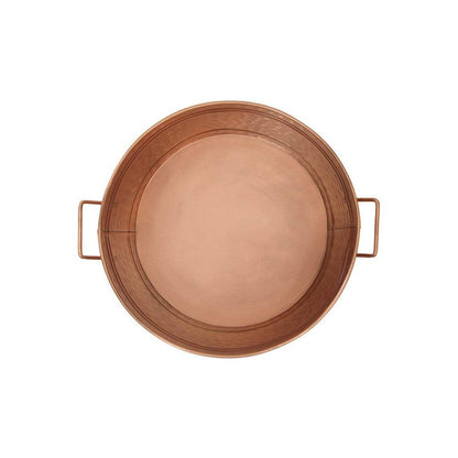Hammered Pattern Galvanized Farmhouse Style Tub, Copper - View 2