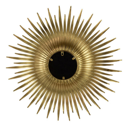 28 Inch Wall Mount Accent Mirror with Round Sunburst Iron Frame,  Gold - View 3