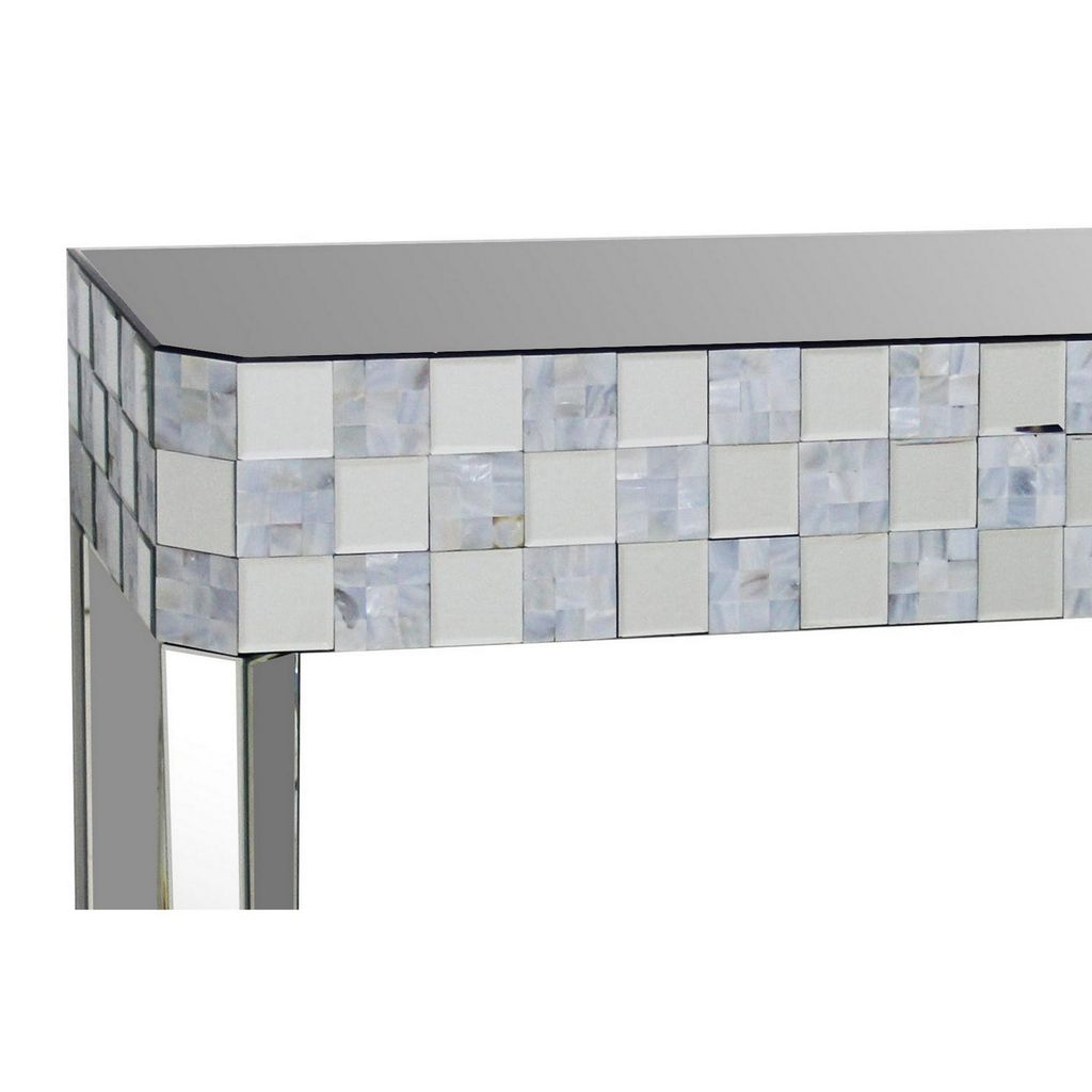Frosted Chequered Pattern Console Table In Rectangular Shape, Clear - View 4