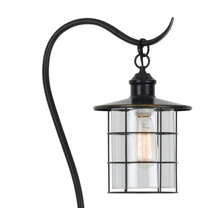 60 Inch Metal Downbridge Design Floor Lamp with Caged Shade, Dark Bronze - View 3