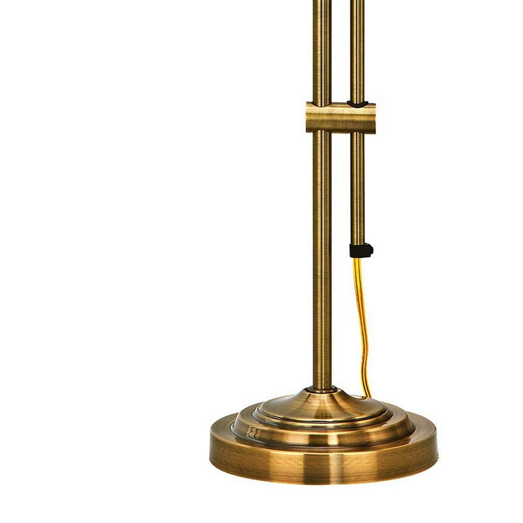 Metal Rectangular Desk Lamp with Adjustable Pole, Gold - View 4