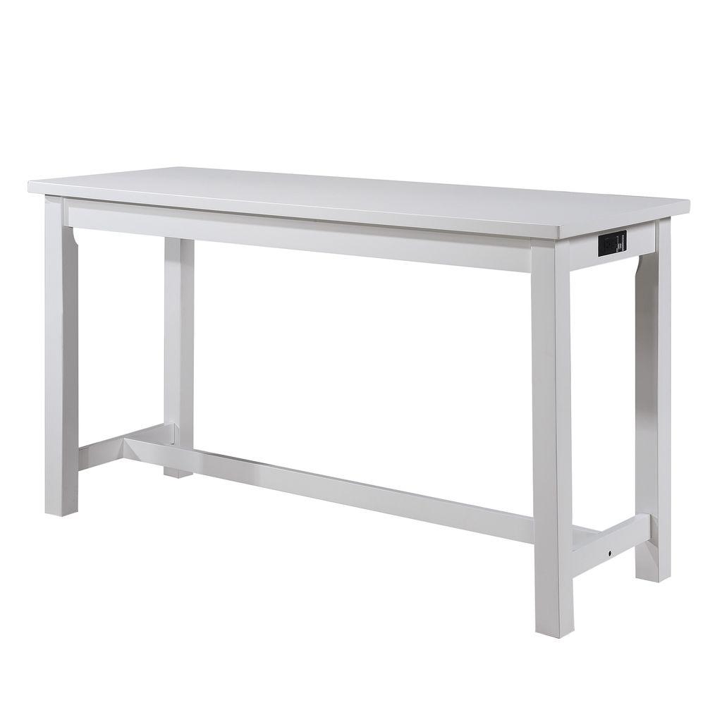 4 Pc 1 Drawer Counter Height Table with Backless Stools, White and Gray - View 2
