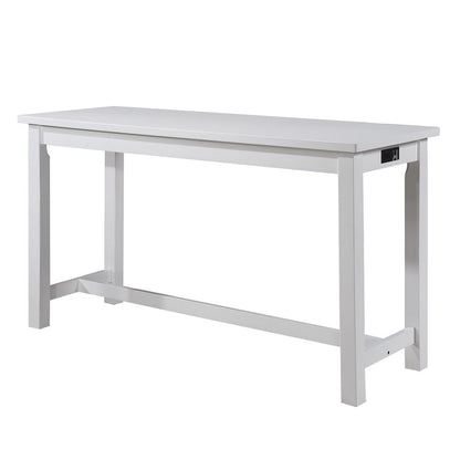 4 Pc 1 Drawer Counter Height Table with Backless Stools, White and Gray - View 2