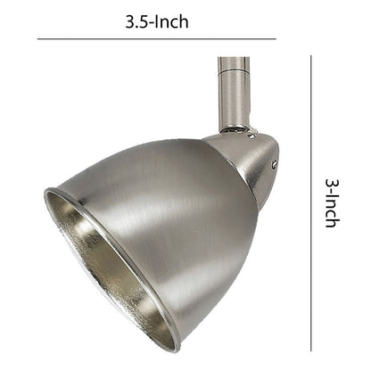 Round Metal Shade Track Light Head and Frame, Silver - View 5