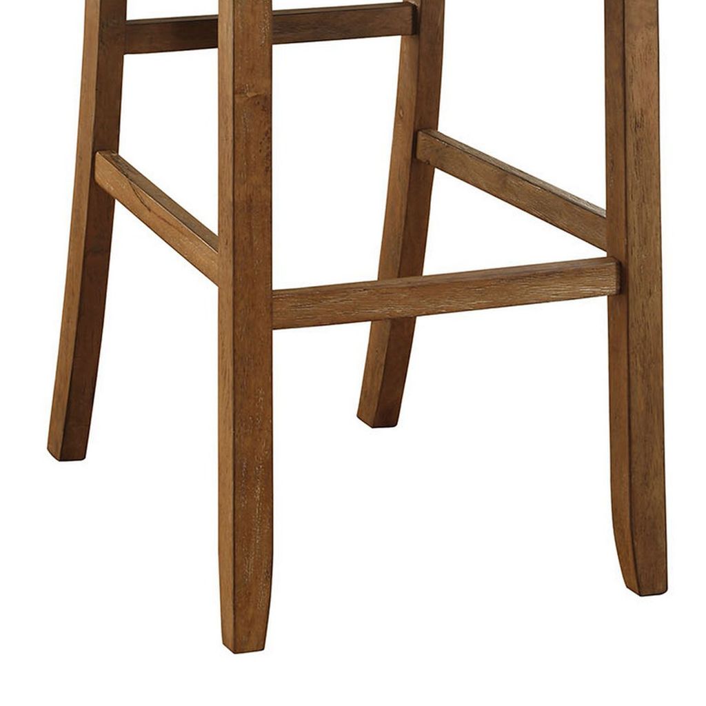Counter Height Chair, Beige Fabric, Nailhead Trim, Set of 2, Brown Wood Legs - View 5