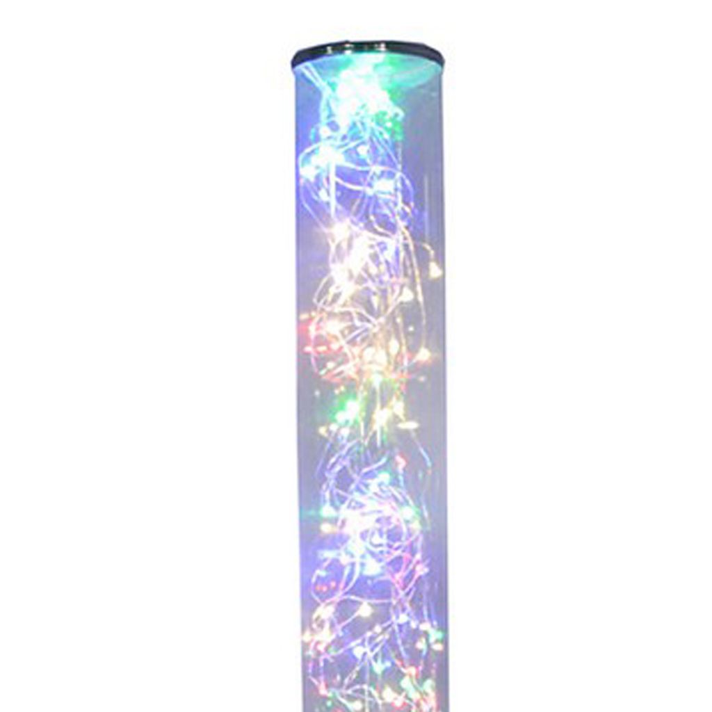 Floor Lamp with LED Bulbs and Wireless Remote Control, Silver - View 4