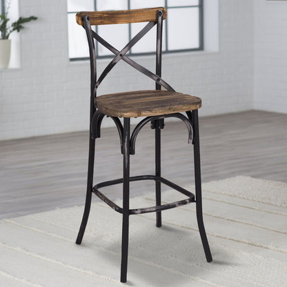 Zaire Bar Chair, Walnut & Antique Black - View 7
