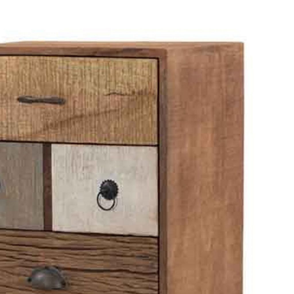 42 Inch Tall Dresser Chest, Multicolor, 6 Drawers, Sturdy Sled Base, Brown - View 3