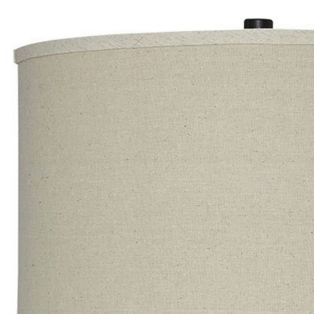 Drum Shade Table Lamp with Glass Insert Base, Bronze - View 5