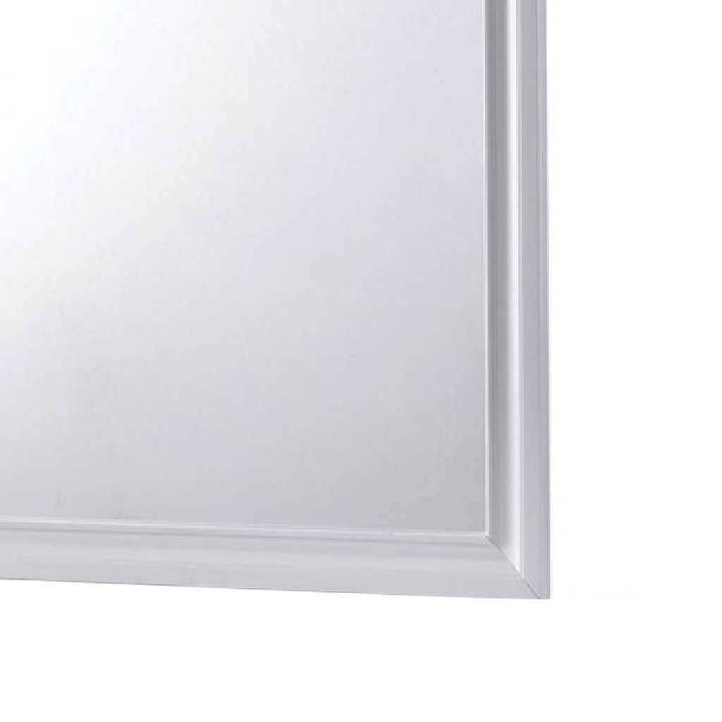 Wall Mirror with Molded Wooden Frame, White - View 5
