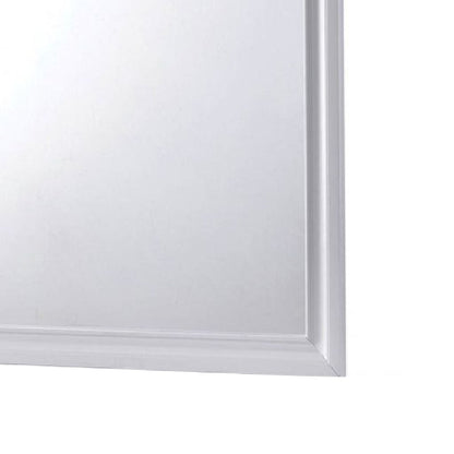 Wall Mirror with Molded Wooden Frame, White - View 5