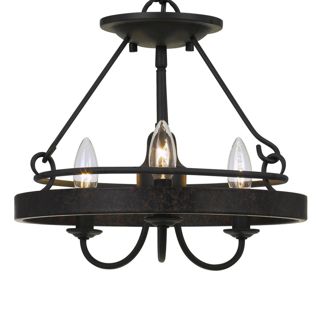 60 X 3 Watt Metal Frame Pendant with Hardwired Switch, Textured Gray - View 4