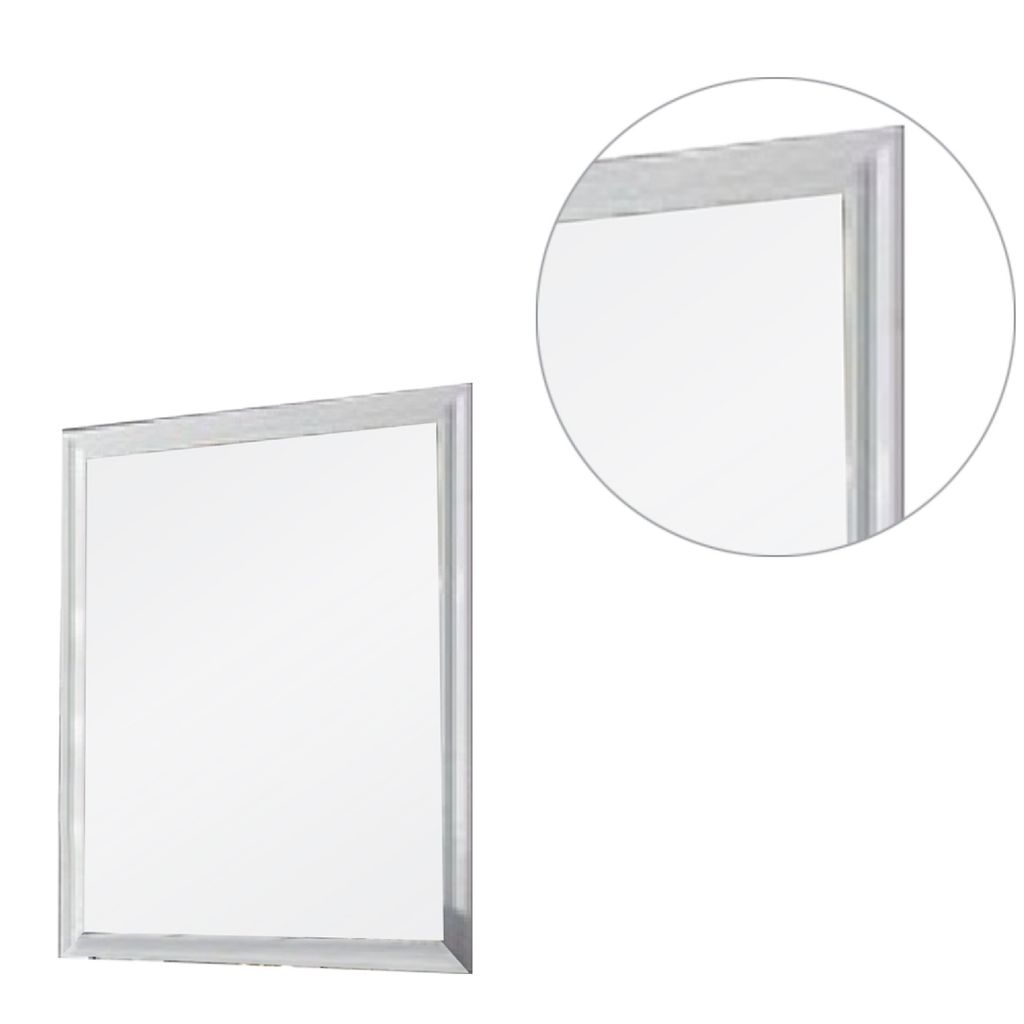 Tyra 39 Inch Wall Mirror, Rectangular Wood Frame, White - View 3