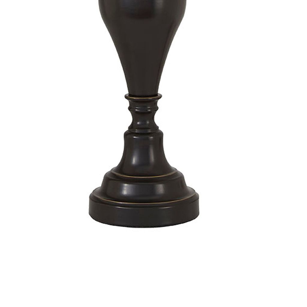 Metal Table Lamp with Turned Pedestal Base, Set of 2, Bronze - View 4
