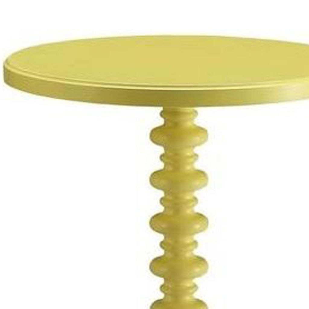 Astonishing Side Table With Round Top, Yellow - View 4