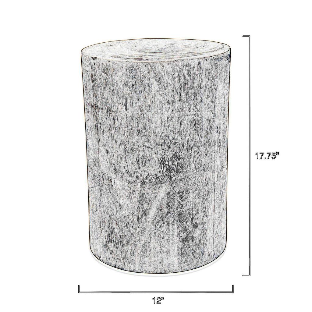 18 Inch Modern Side End Table, Tree Log Design, Paulownia Wood, Natural - View 5