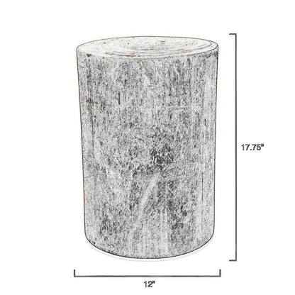 18 Inch Modern Side End Table, Tree Log Design, Paulownia Wood, Natural - View 5