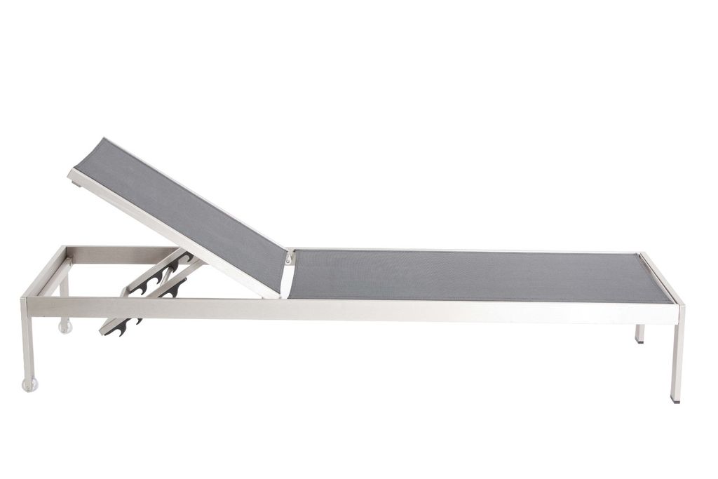 Anodized Aluminum Modern Patio Lounger In Black - View 2