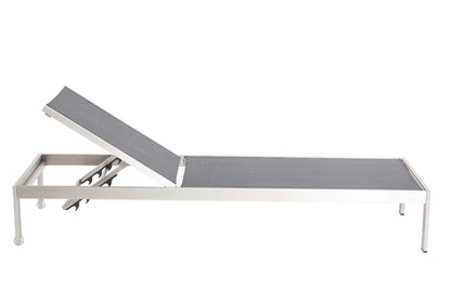 Anodized Aluminum Modern Patio Lounger In Black - View 2