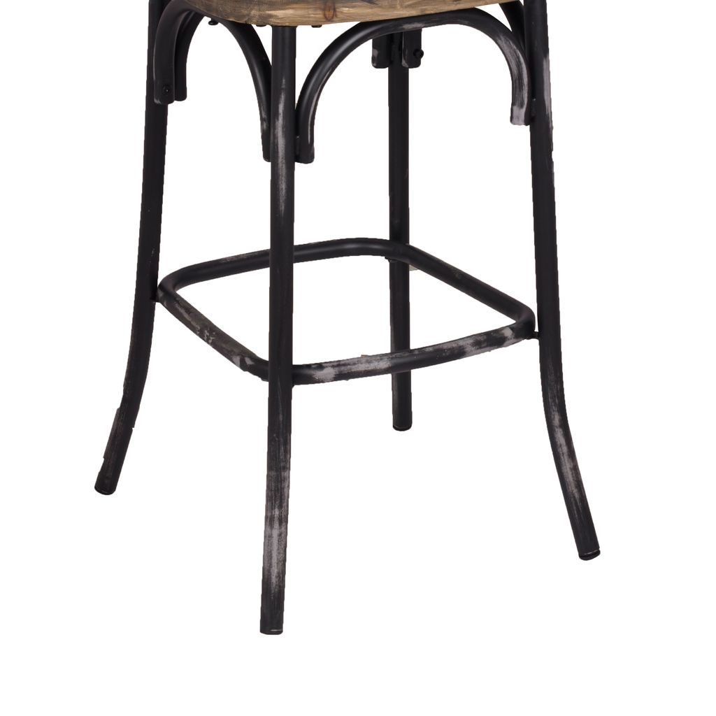 Zaire Bar Chair, Walnut & Antique Black - View 4