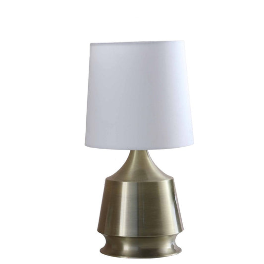 Table Lamp with Metal Bottle Shape Base, Antique Brass