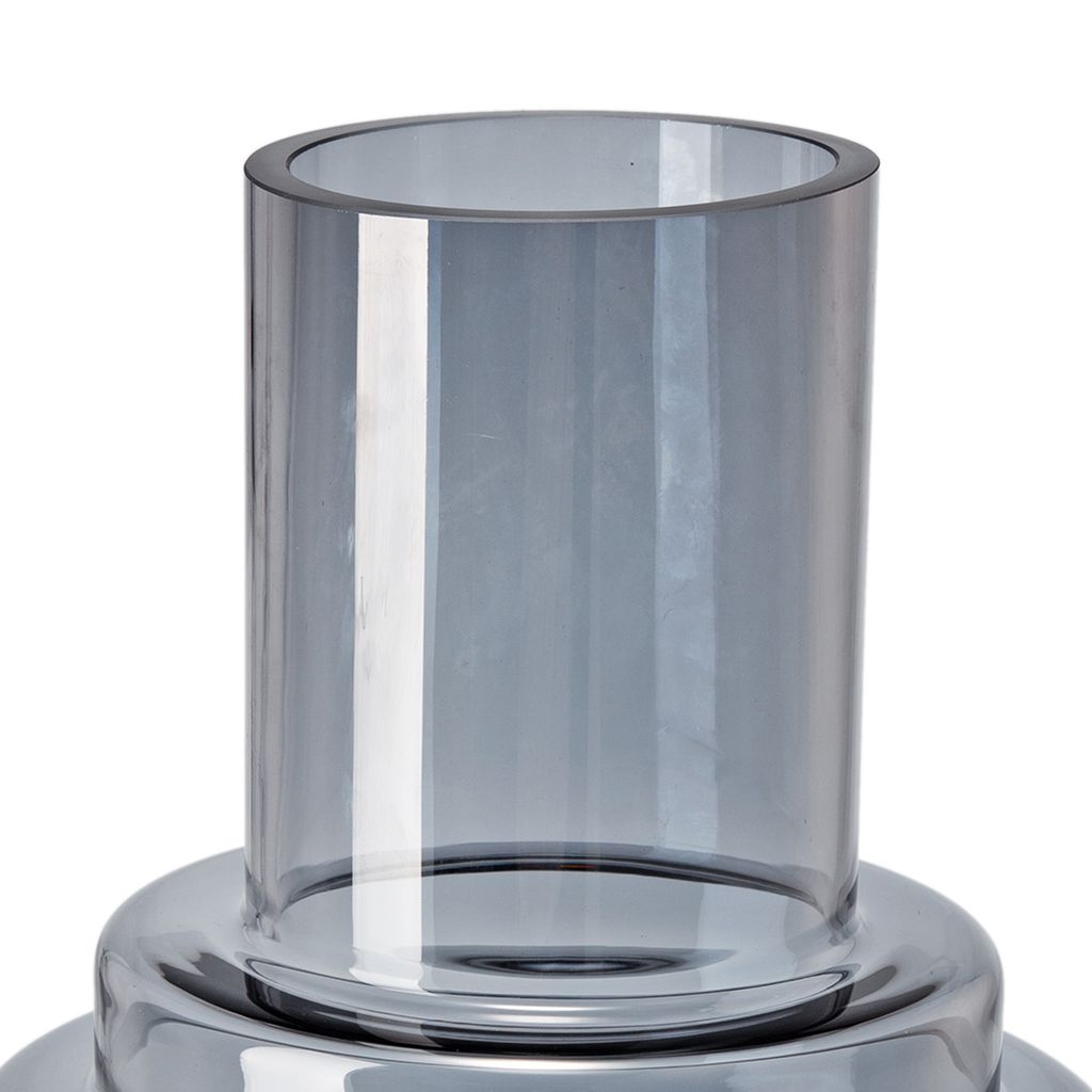 Alma 14 Inch Modern Vase, Geometric Design, Silver Luster Glass Frame - View 3
