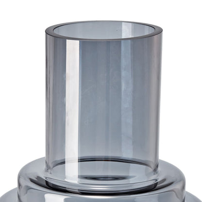 Alma 14 Inch Modern Vase, Geometric Design, Silver Luster Glass Frame - View 3