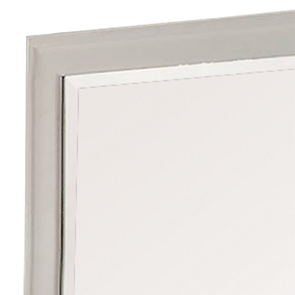 Modern Mirror with Rectangular Frame an Molded Details, White - View 4