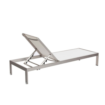Anodized Aluminum Modern Patio Lounger In White - View 4