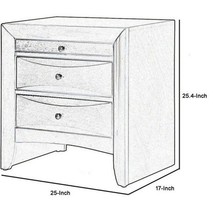 Wooden Nightstand with Two Drawers and Pull Out Tray, Brown - View 5