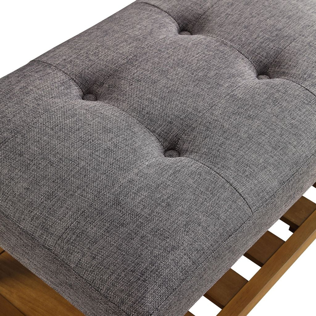 Wooden Bench, Gray & Oak - View 4