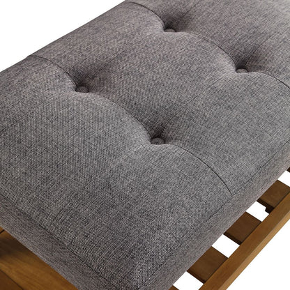 Wooden Bench, Gray & Oak - View 4