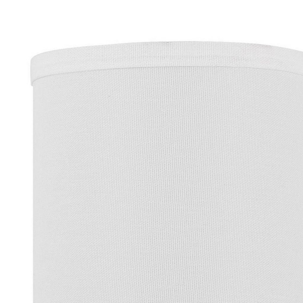 Liam 25 Inch Modern Wall Lamp, Hardback Fabric Shade, 1 LED, Metal, Silver - View 2