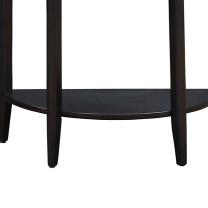 Wooden Half Moon Shaped Console Table with One Storage Drawer, Black - View 4