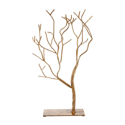 Leafless Branched Iron Tree Accent with Rectangular Base, Gold - View 3