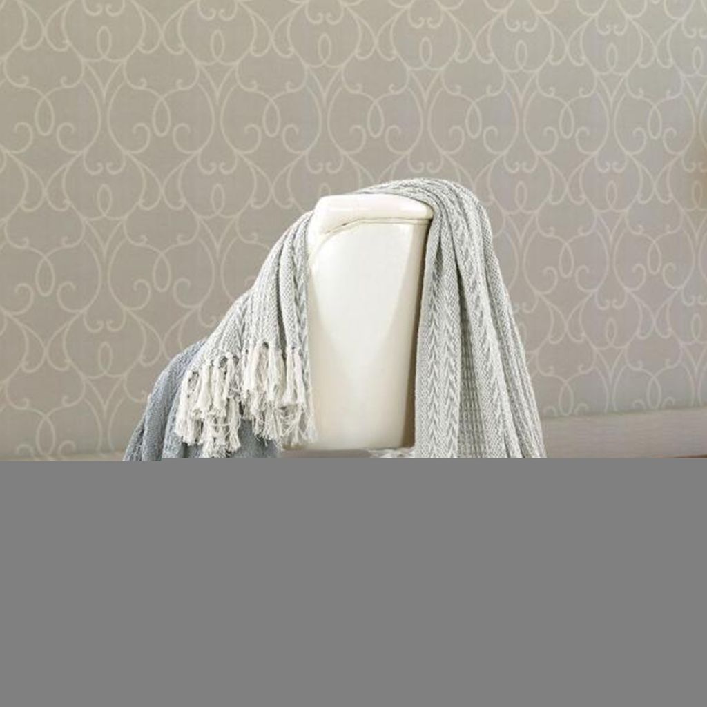 Latina Cotton Throw with Decorative Fringe The Urban Port, Set of 2, Blue - View 6