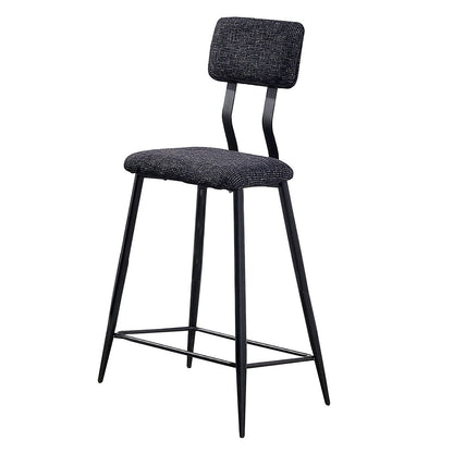 30 Inch Bar Height Chair, Padded Seating, Metal Legs, Black - View 3