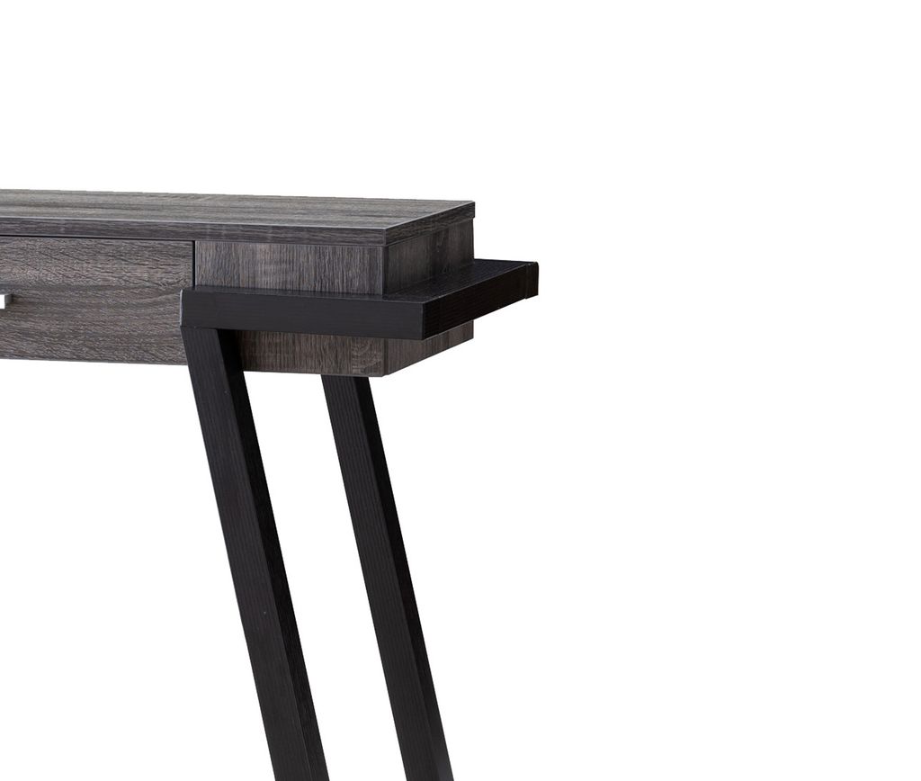 Wooden Console Table with Angled Leg Support and Drawer,Black and Gray - View 3