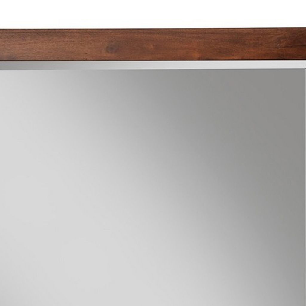 Rue 36 x 40 Rectangular Dresser Mirror, Mahogany Wood Frame, Warm Brown - View 3
