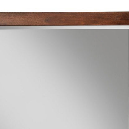 Rue 36 x 40 Rectangular Dresser Mirror, Mahogany Wood Frame, Warm Brown - View 3
